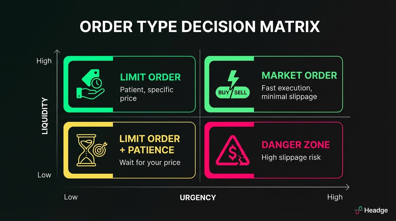 Order Selection Decision Matrix