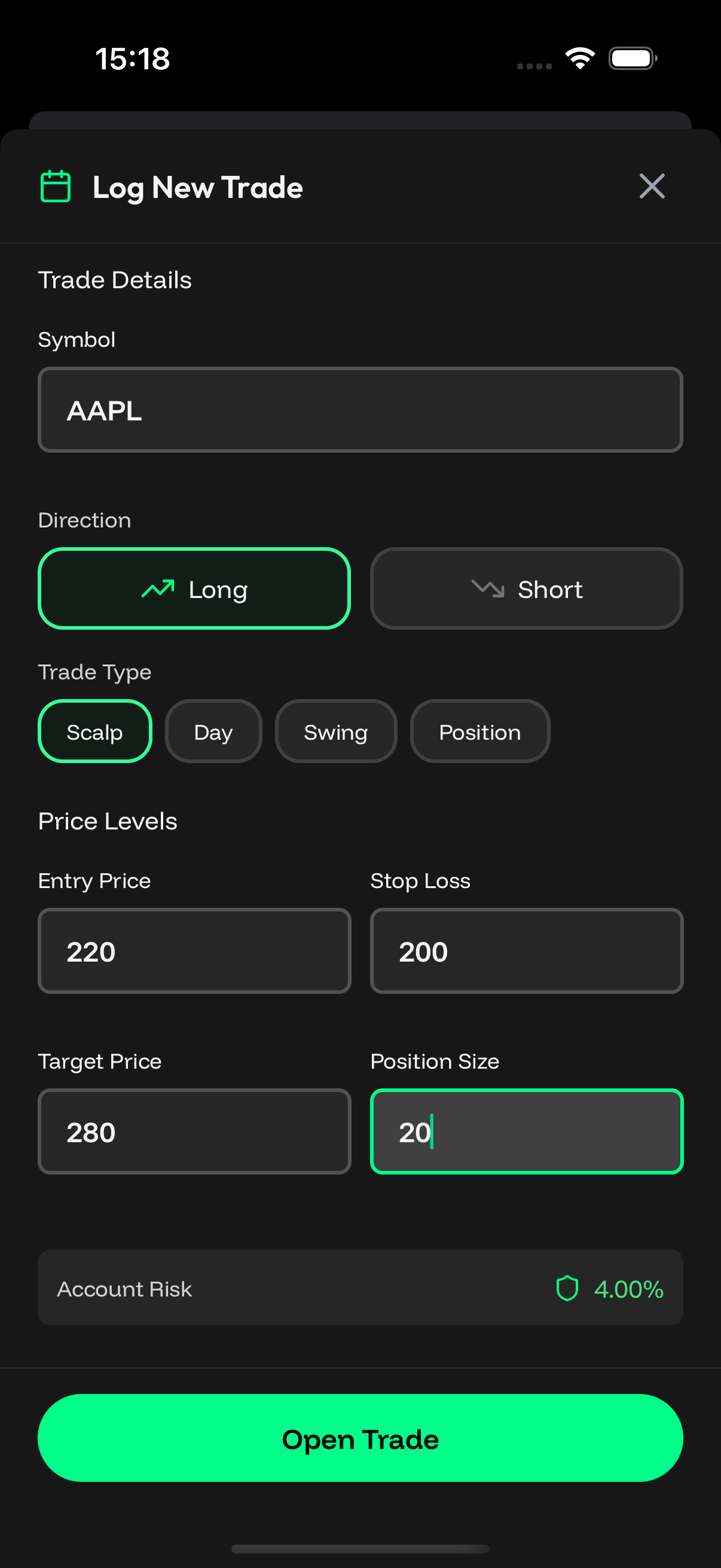 Trade Entry