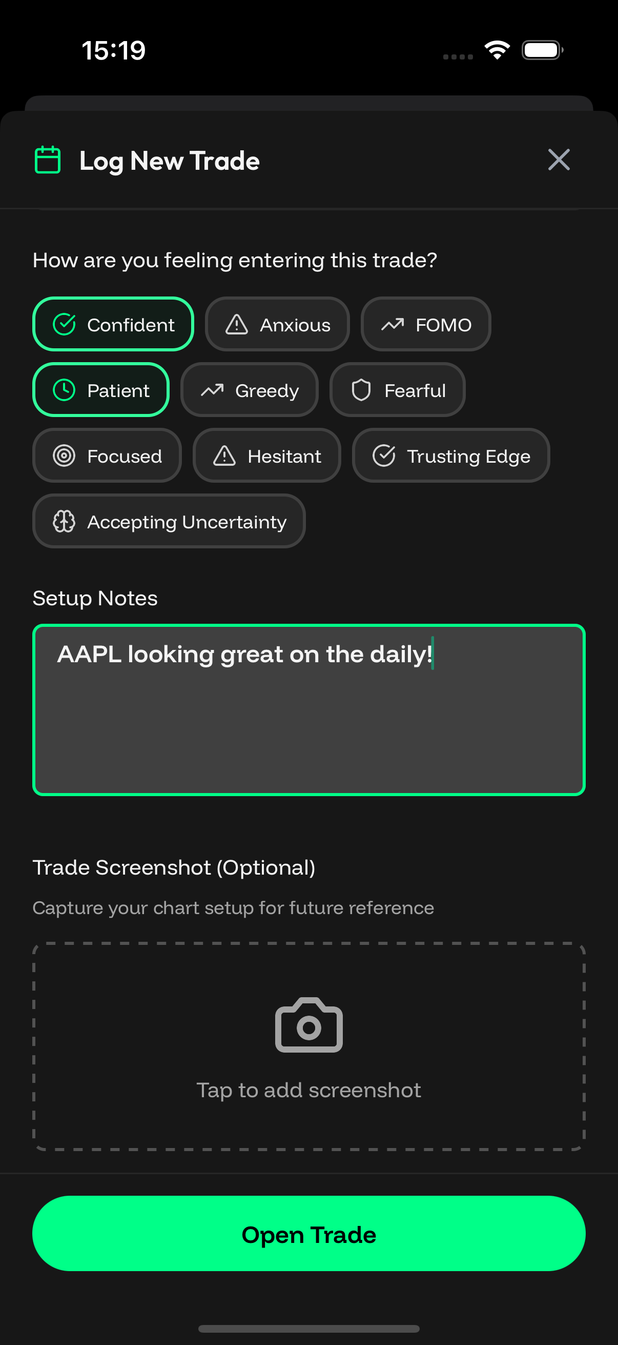 Trade Entry Detail